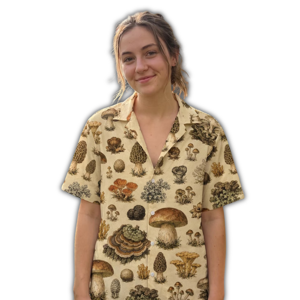 Mushroom Vintage Hawaiian Shirt, Mushroom Hawaiian Shirt HE0922
