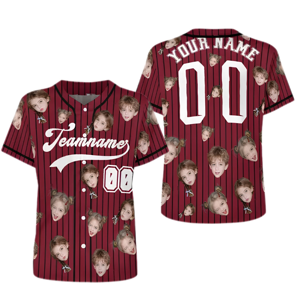 Custom Face Matching Baseball Jersey Family, Personalized Photo Matching Baseball Shirts For Family ET0701