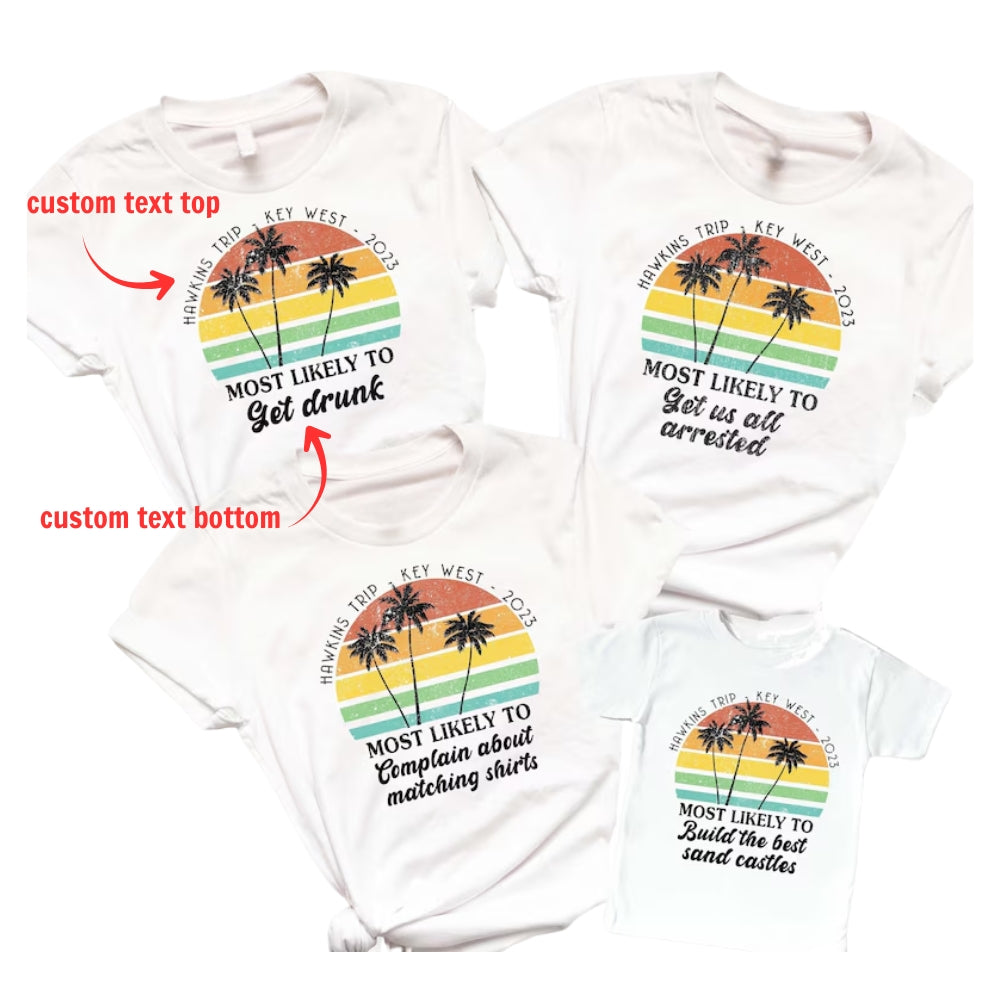 Custom Matching Beach Trip Family T Shirts, Personalized Beach Vacation Matching Shirts For Family ET1105