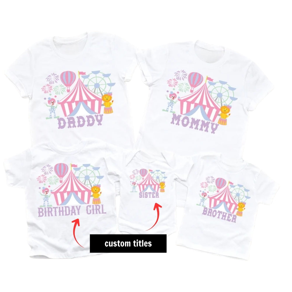 Custom Matching Birthday Circus Family T Shirt, Custom Circus Birthday Family Matching Shirts ET1139