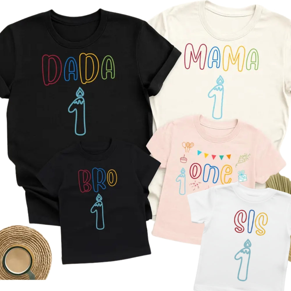 First Birthday Matching Family T Shirts, 1st Birthday Matching Shirts For Family ET0280