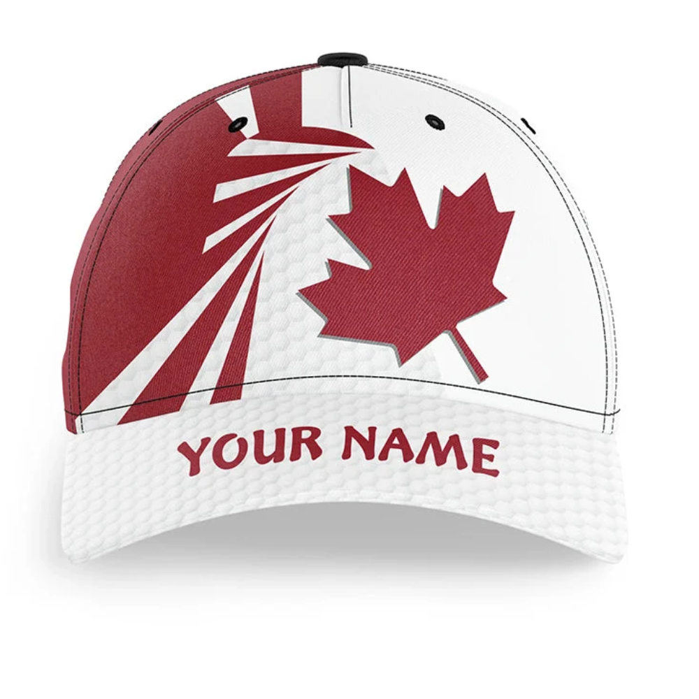 Canada Flag Custom Golf 3D Printed Baseball Cap, Custom Canada Golf Hats CP0649