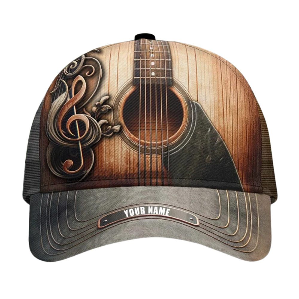 Guitar Custom Name Baseball Cap 3D Printed, Custom Guitar Hat For Guitarist CP0684