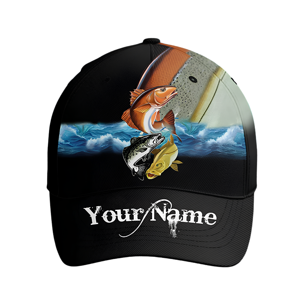 Custom Redfish 3D Printed Baseball Cap, Custom Fishing Lover Cap Hat CP0668