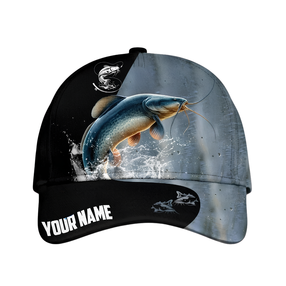 Personalized Catfish Baseball Cap For Fishing Lover, Custom Fisherman Cap Hat CP0658
