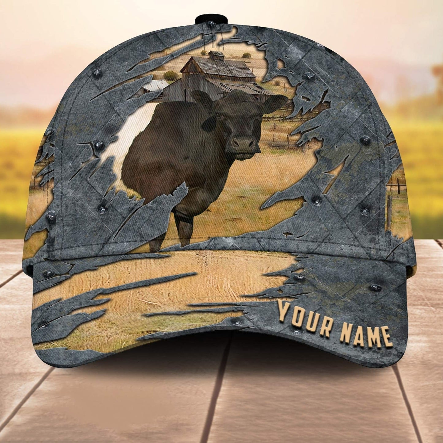 Buelingo Customized Name 3D Cap 3D All Over Print Baseball Cap, Cap For Farm Lovers, Animal Cap, Leather Pattern Cap CA3205