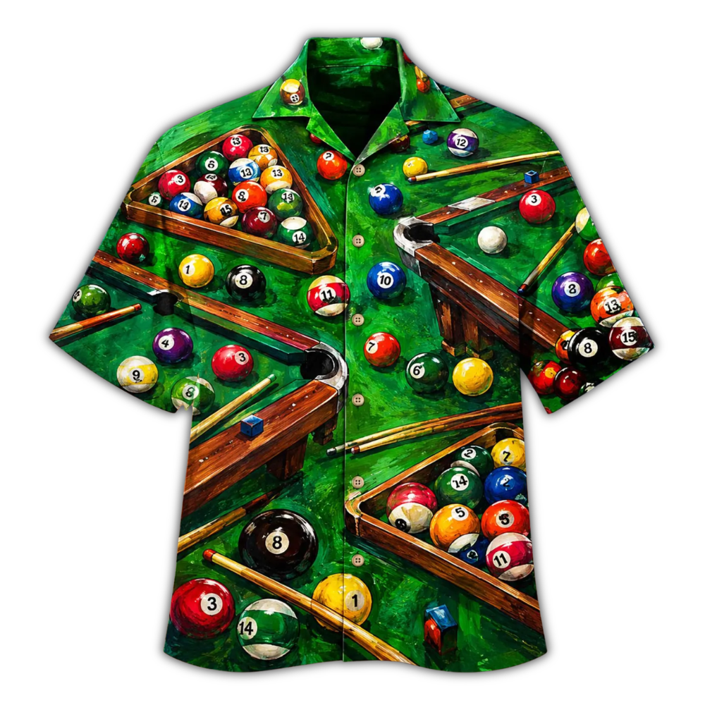 Billiard Green Hawaiian Shirt For Men Women, Billiard Hawaiian Shirt HE0905