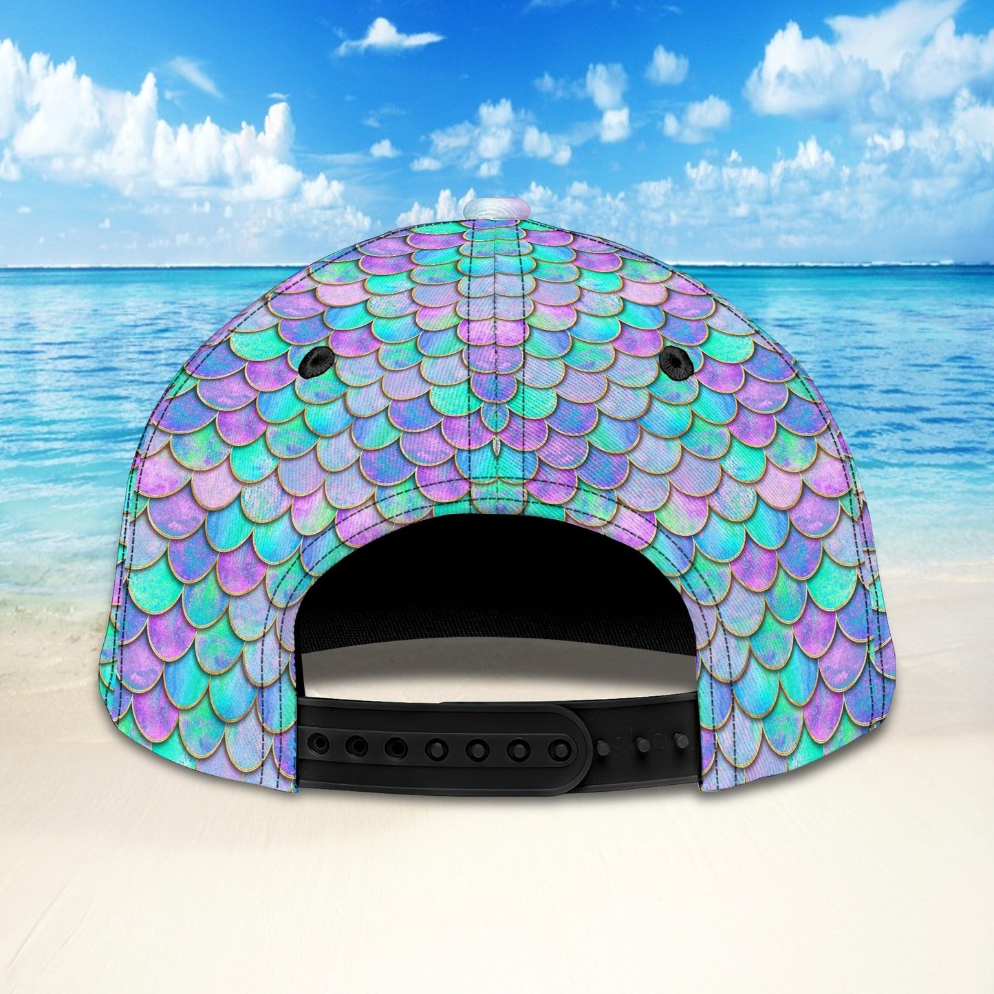 3D Classic Cap Mermaid Lil' Beach Personalized Name Cap Lasfour CA1366