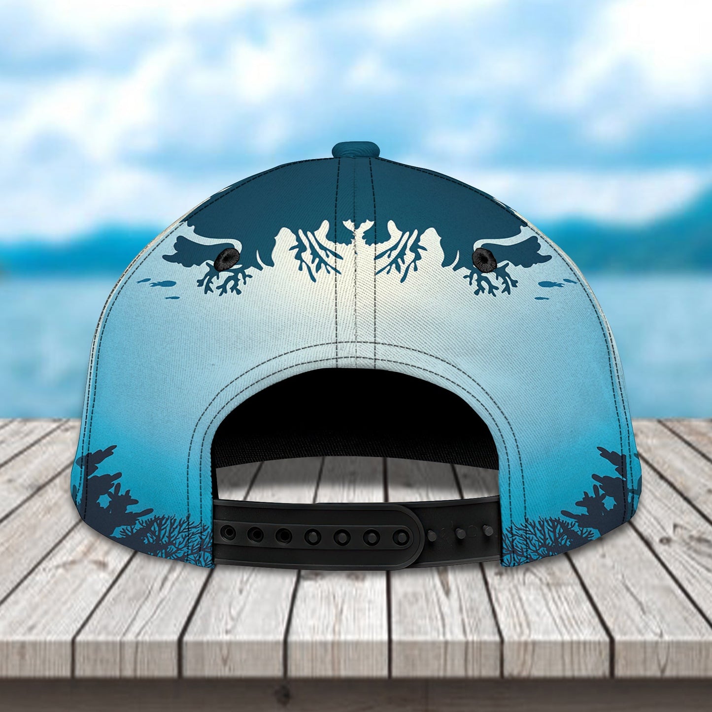 3D Classic Cap Into The Ocean Personalized Name Cap Lasfour CA0889