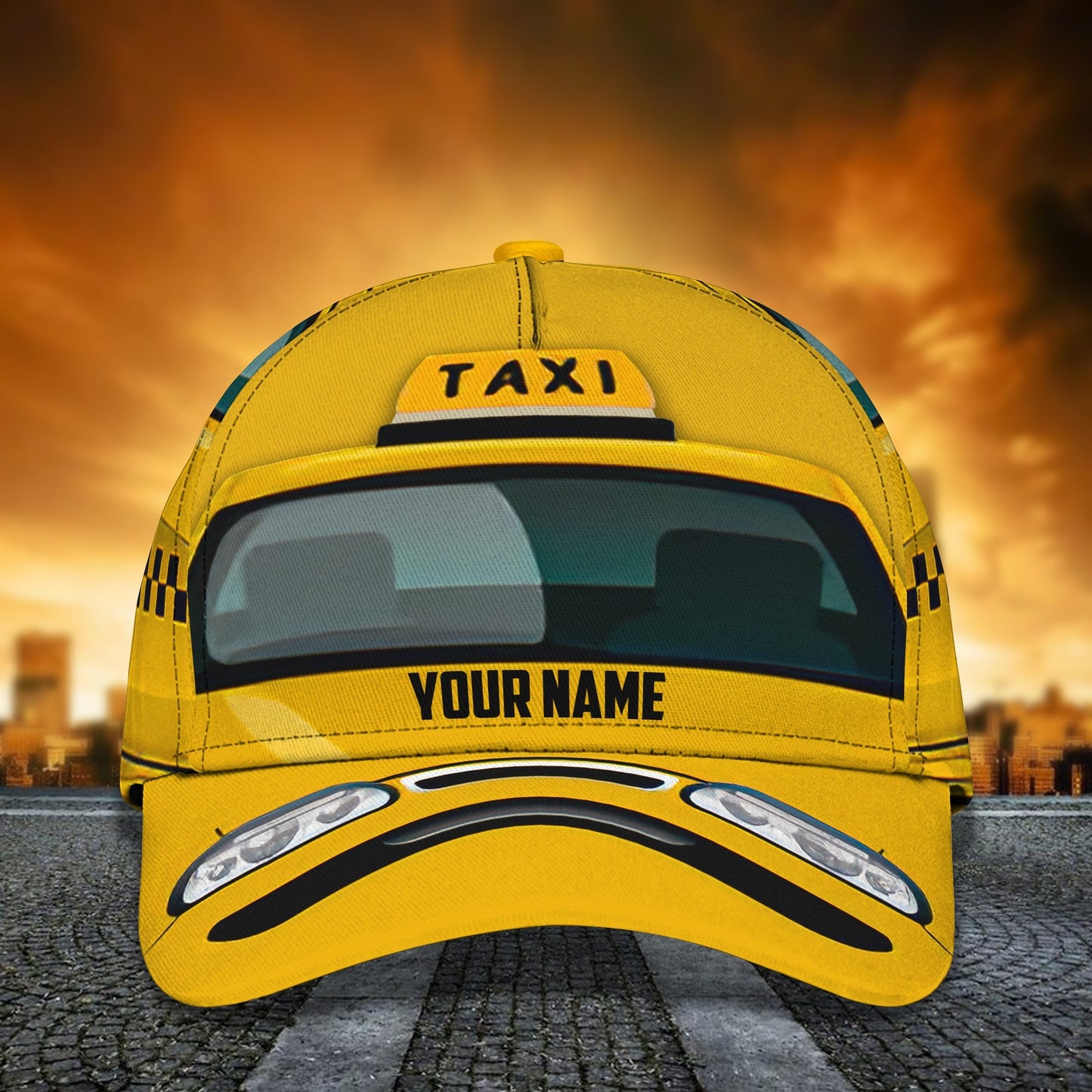 3D Classic Cap Taxi Personalized Name Cap 156 Lasfour CA0868