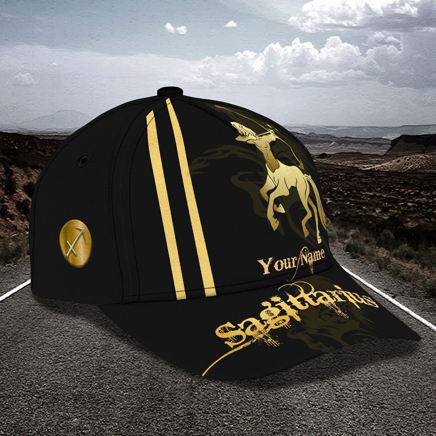 3D Classic Cap Sagittarius Personalized Name Cap Lasfour CA1819
