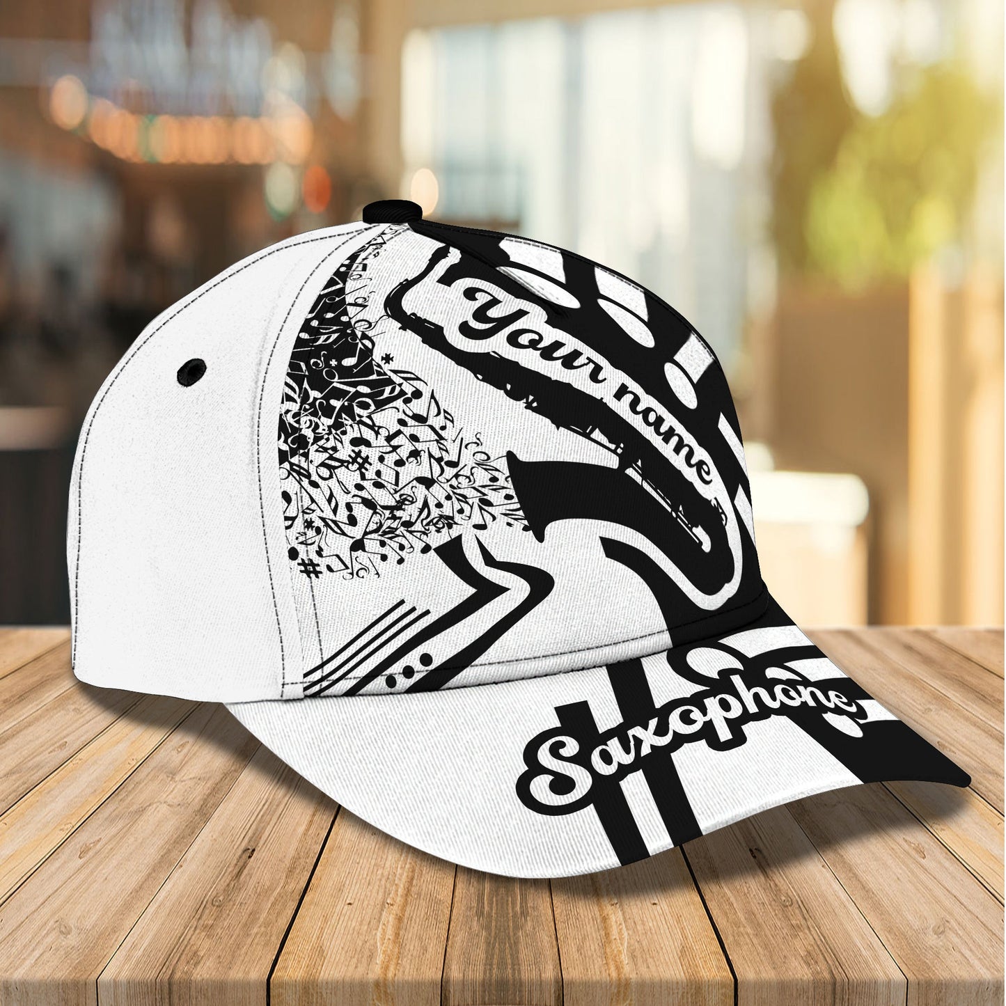 3D Classic Cap Saxophone 5 Personalized Name Cap Lasfour CA1182