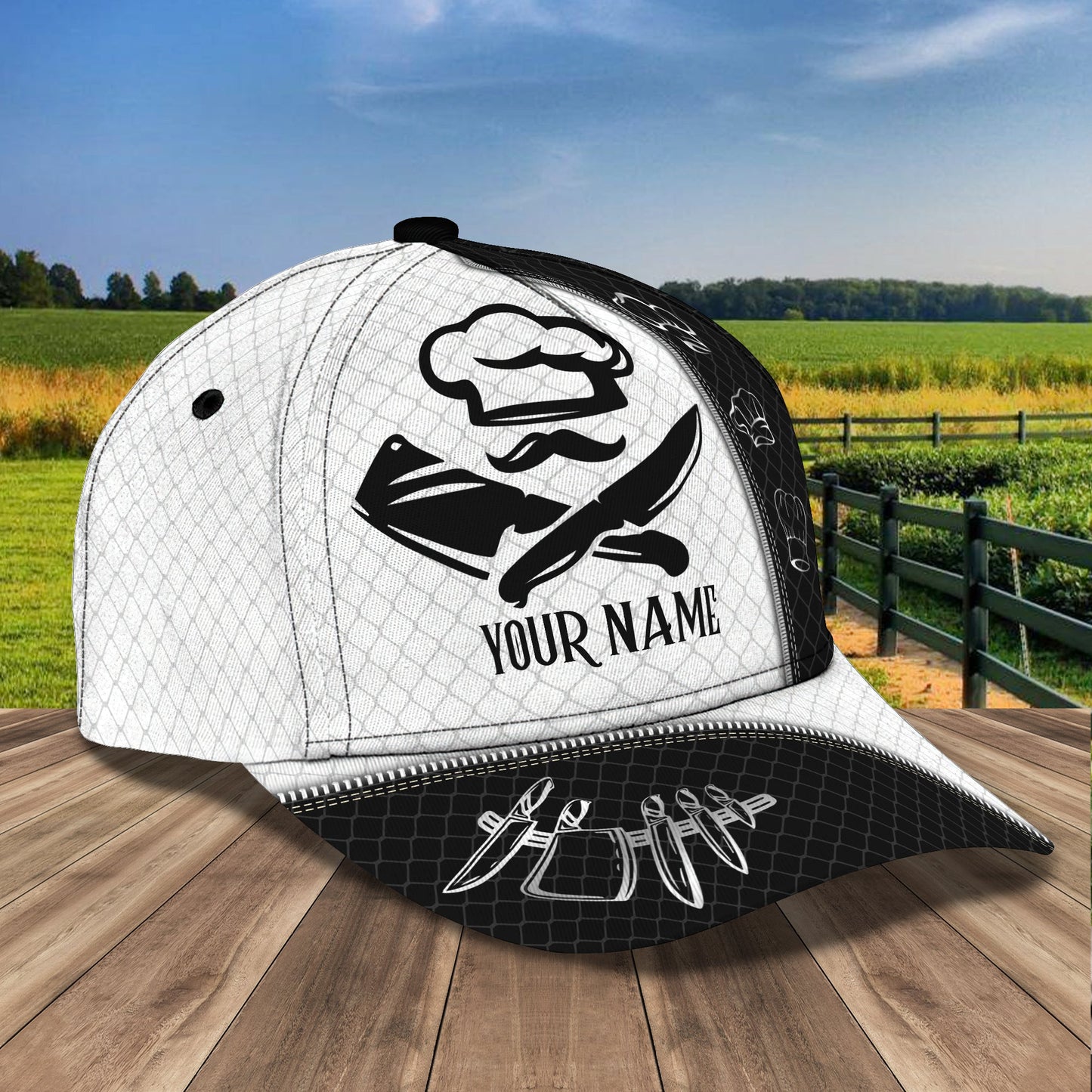 3D Classic Cap Personalized Name Cap Chef 01 Lasfour CA0854
