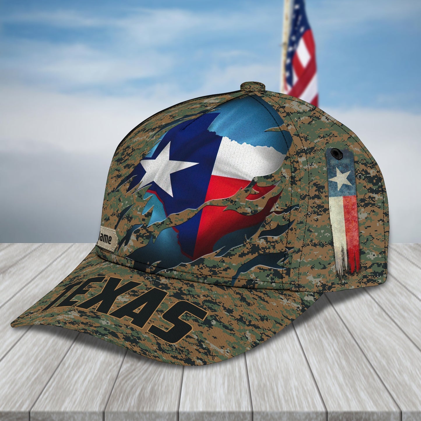 3D Classic Cap Texas Personalized Name Cap Texas 166 Lasfour CA1530