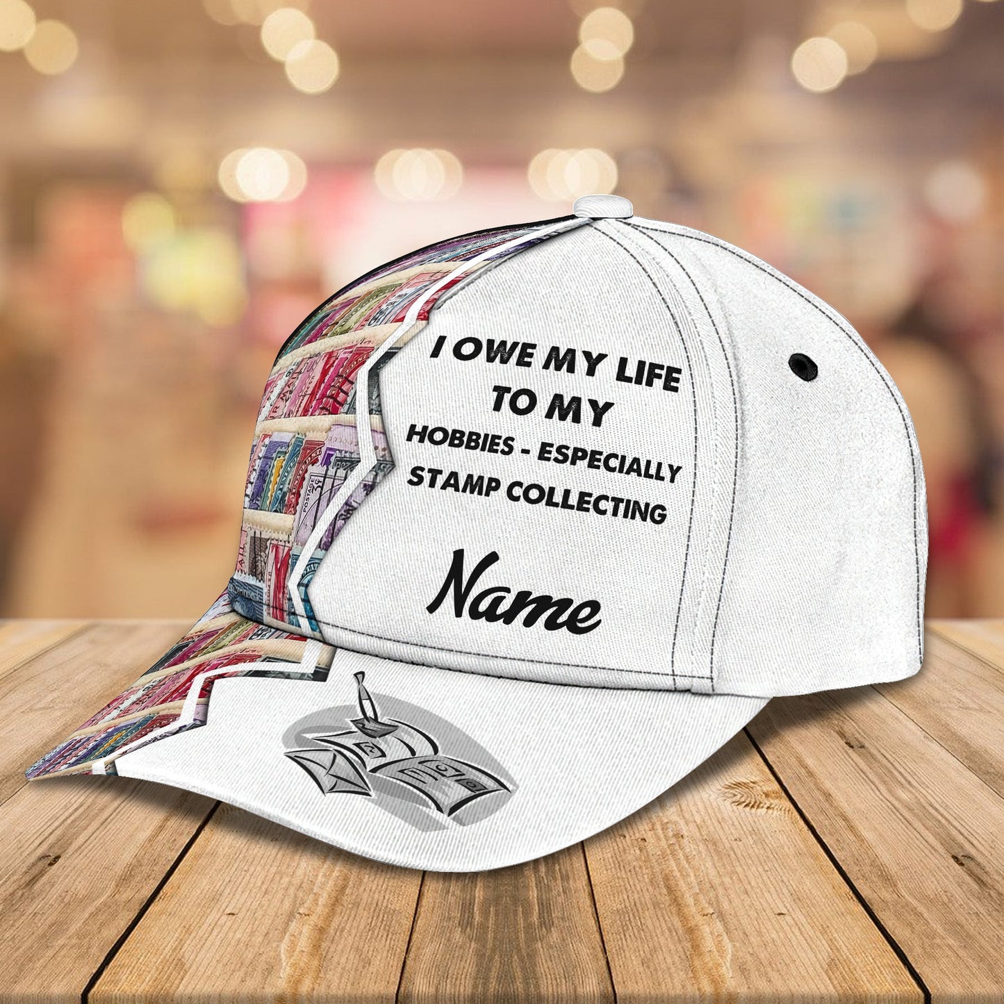 3D Classic Cap Stamp Collecting Personalized Name Cap Nama418 Lasfour CA1166