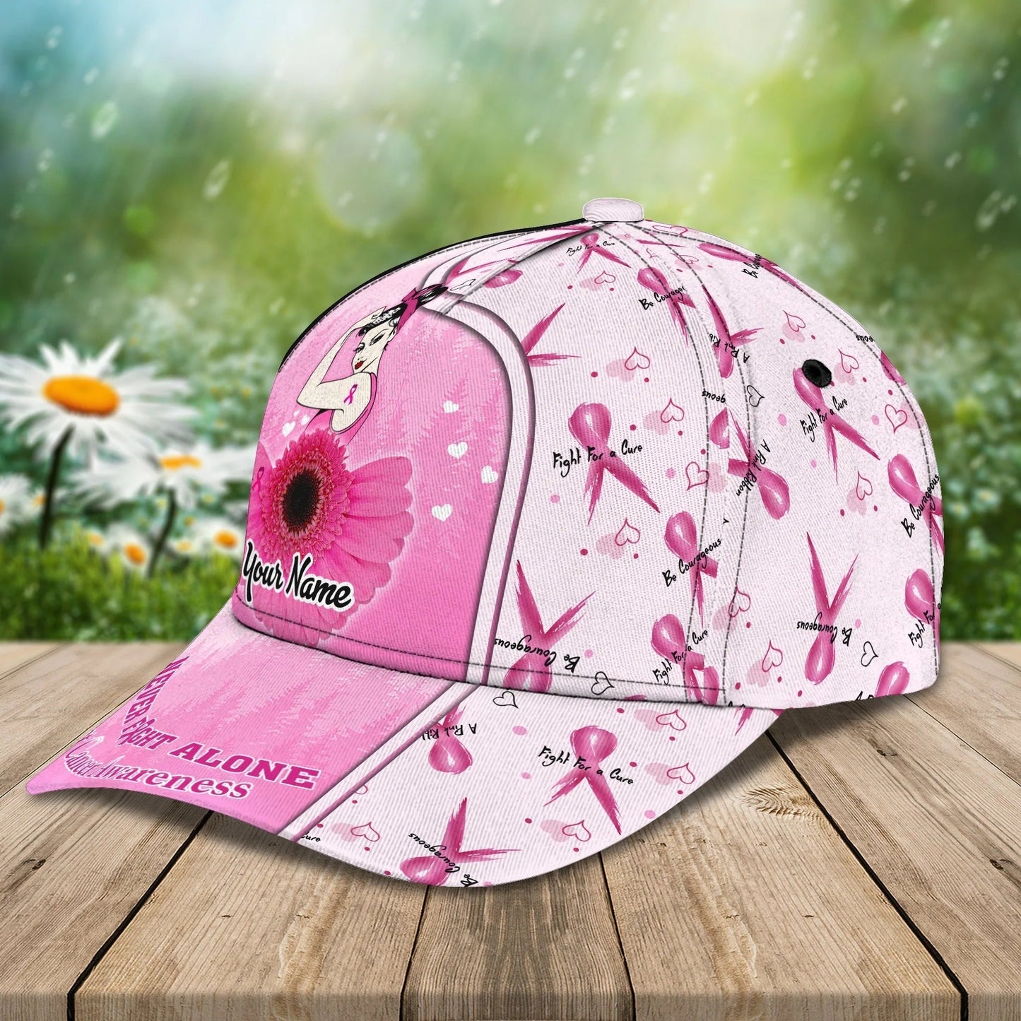 Never Fight Alone Breast Cancer Awareness Survivor Cap Hat For Her CO1005