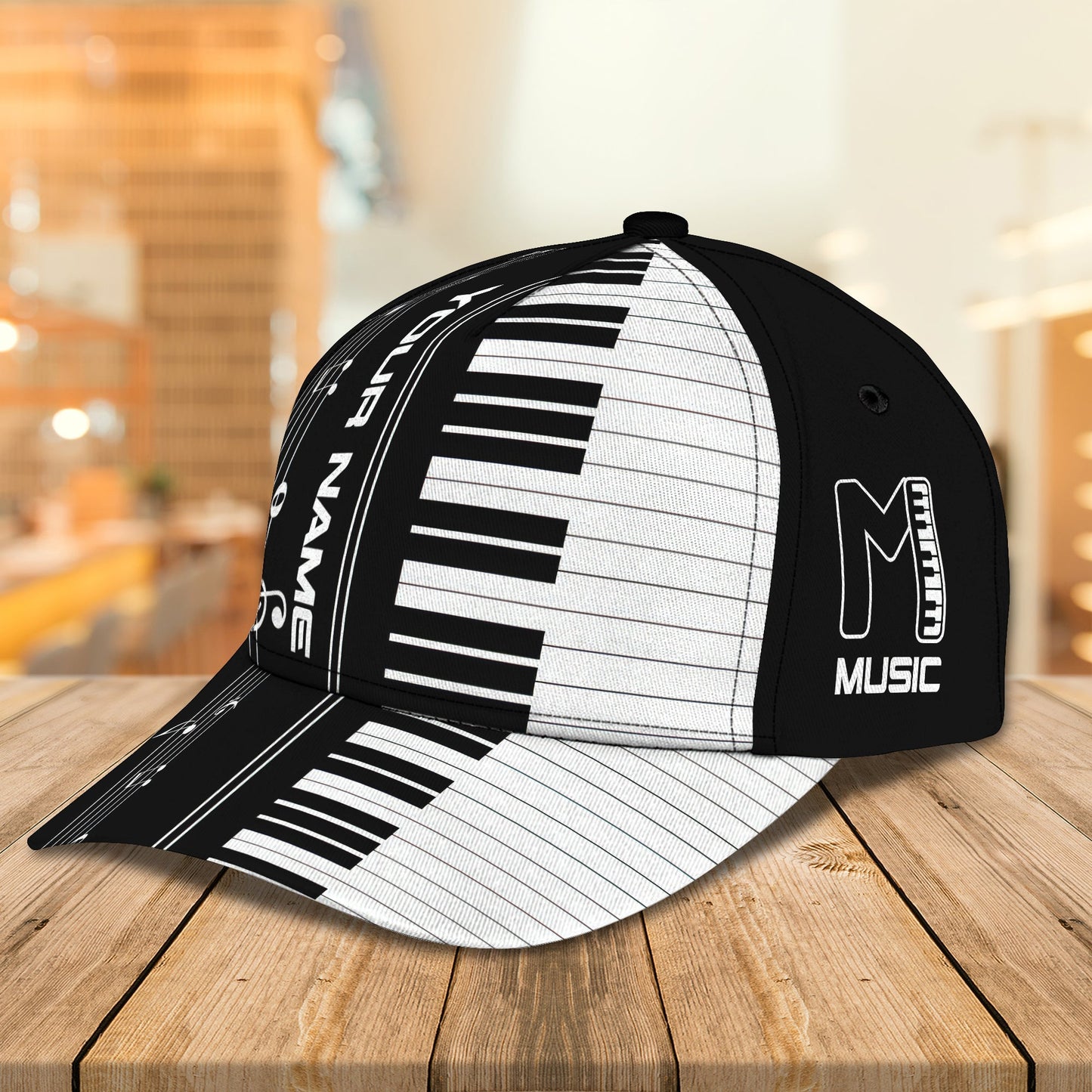 3D Classic Cap Piano Personalized Name Cap 94 Lasfour CA1513