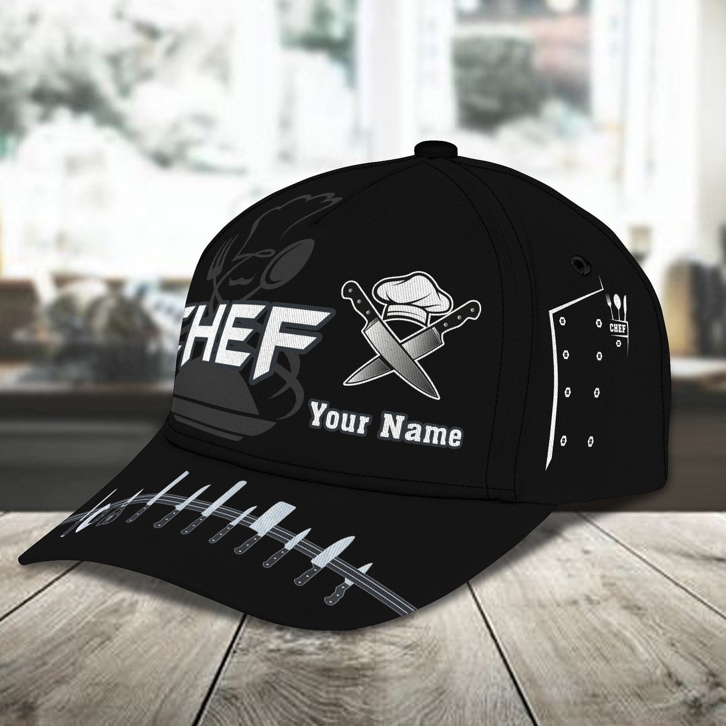 3D Classic Cap Personalized Name Cap Chef 12 Lasfour CA0054