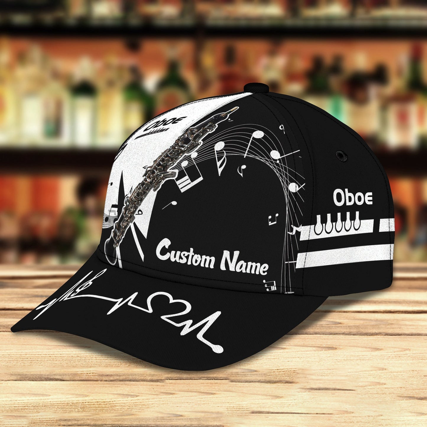 3D Classic Cap Oboe Personalized Name Cap Lasfour CA1096
