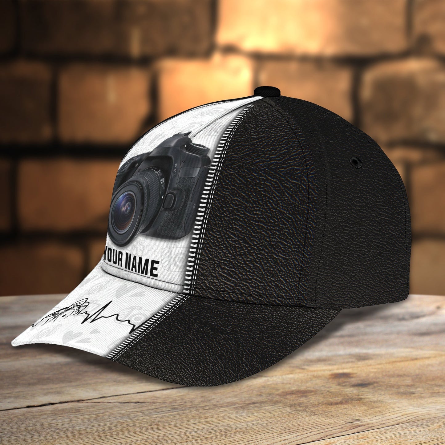 3D Classic Cap Camera5 Personalized Name Cap Lasfour CA1792