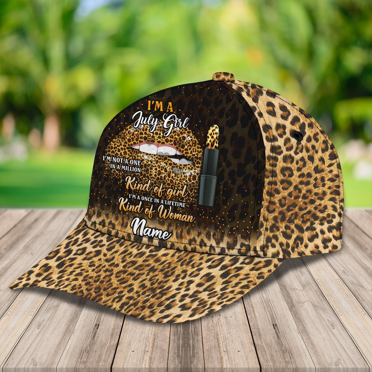 3D Classic Cap July Girl Personalized Name Cap Namah78 Lasfour CA1420