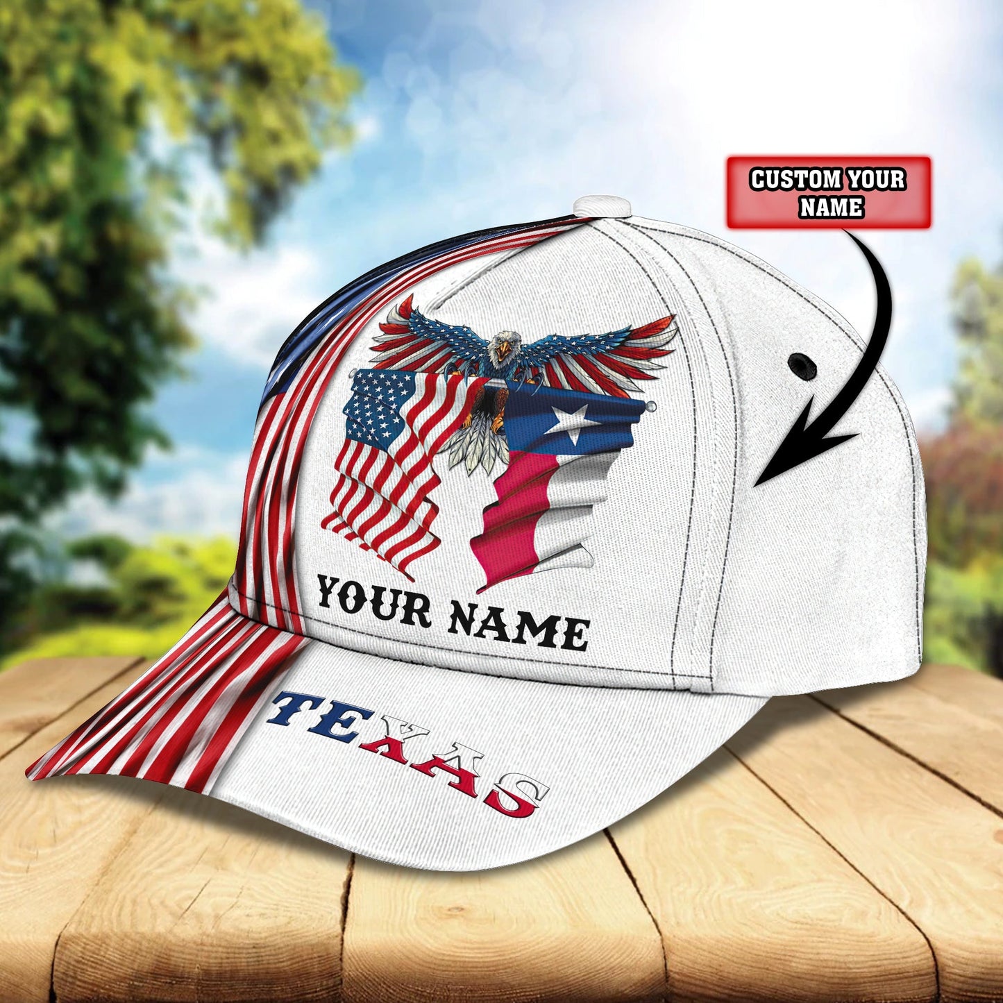 3D Classic Cap Texas Personalized Name Cap 306 Lasfour CA1796