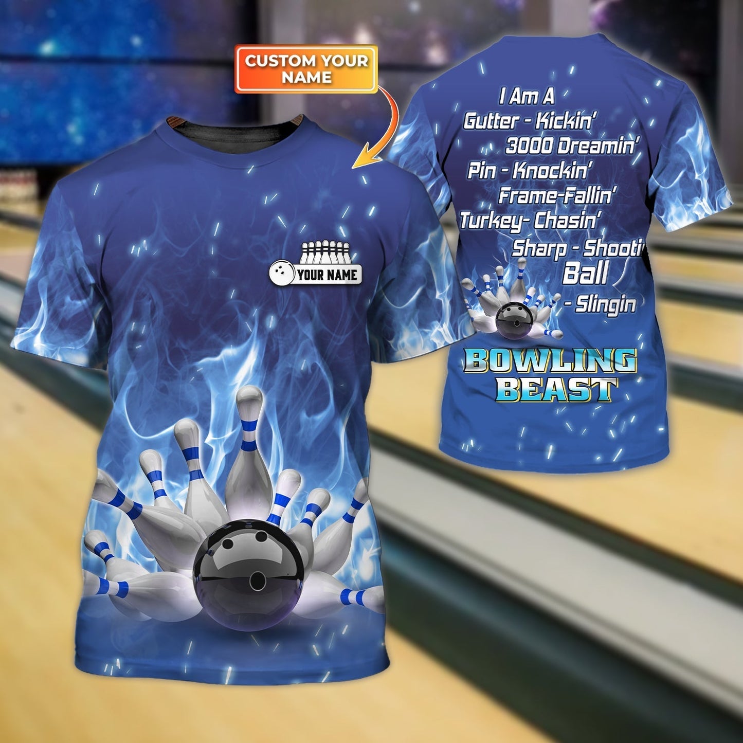 Personalized 3D All Over Printed Bowling Tshirt, Present To Bowling Lovers, Bowling Shirts TO0759