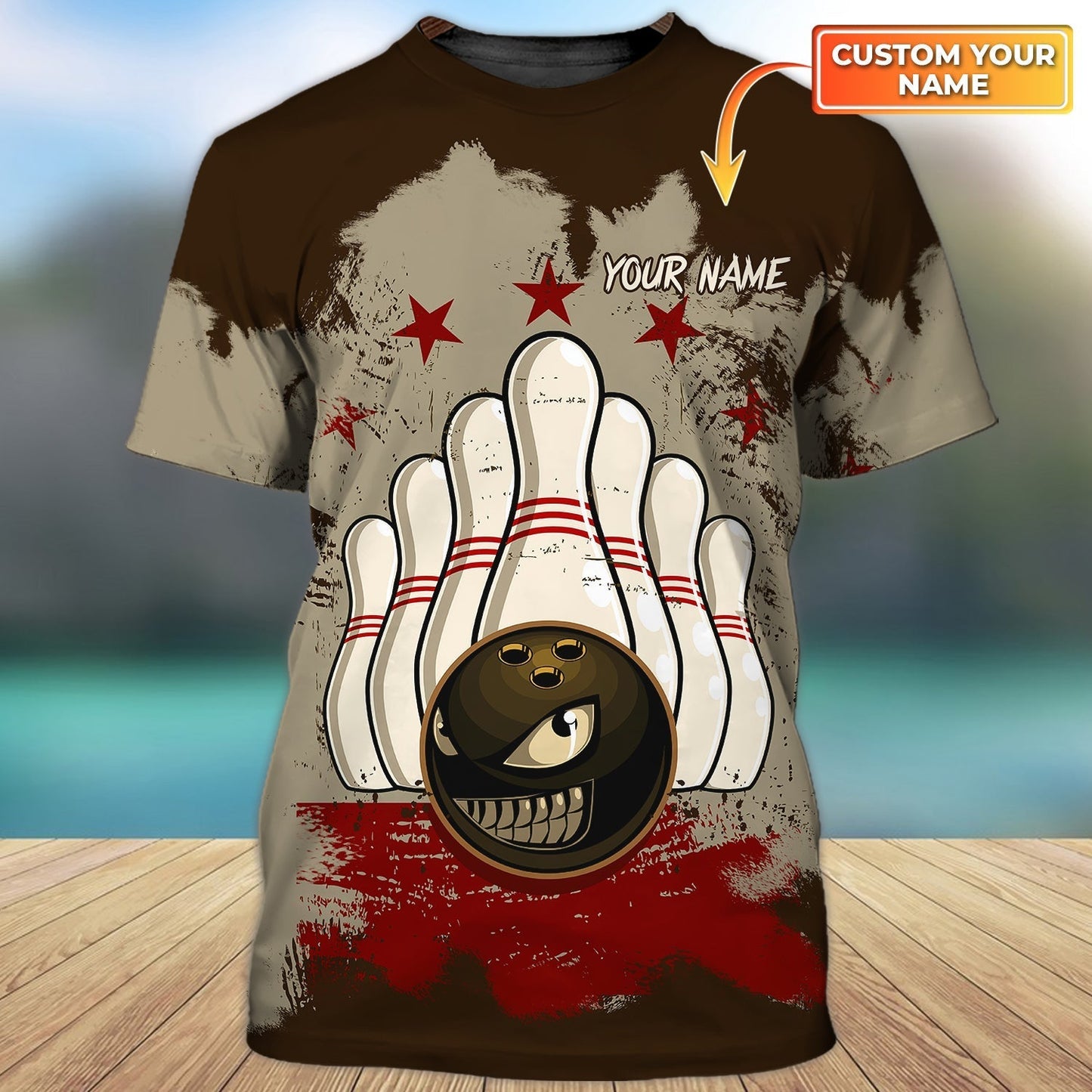 Personalized 3D All Over Print Bowling Smile Tshirt, Vintage Bowling Shirt, Funny Bowling Tshirt TO0757