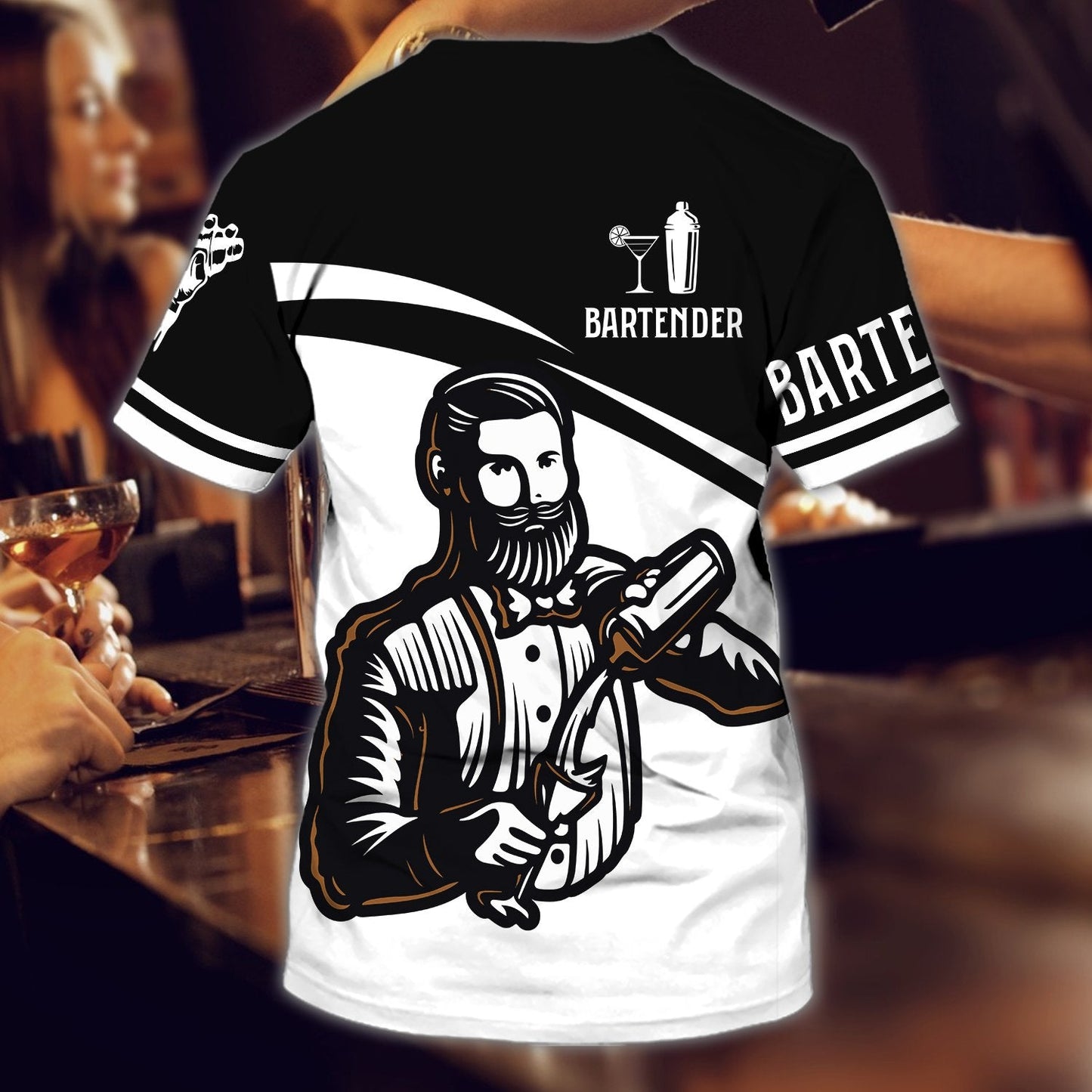 Custom Bartender Shirt For Men Barista Present Old Man Bartender Gifts TO1194