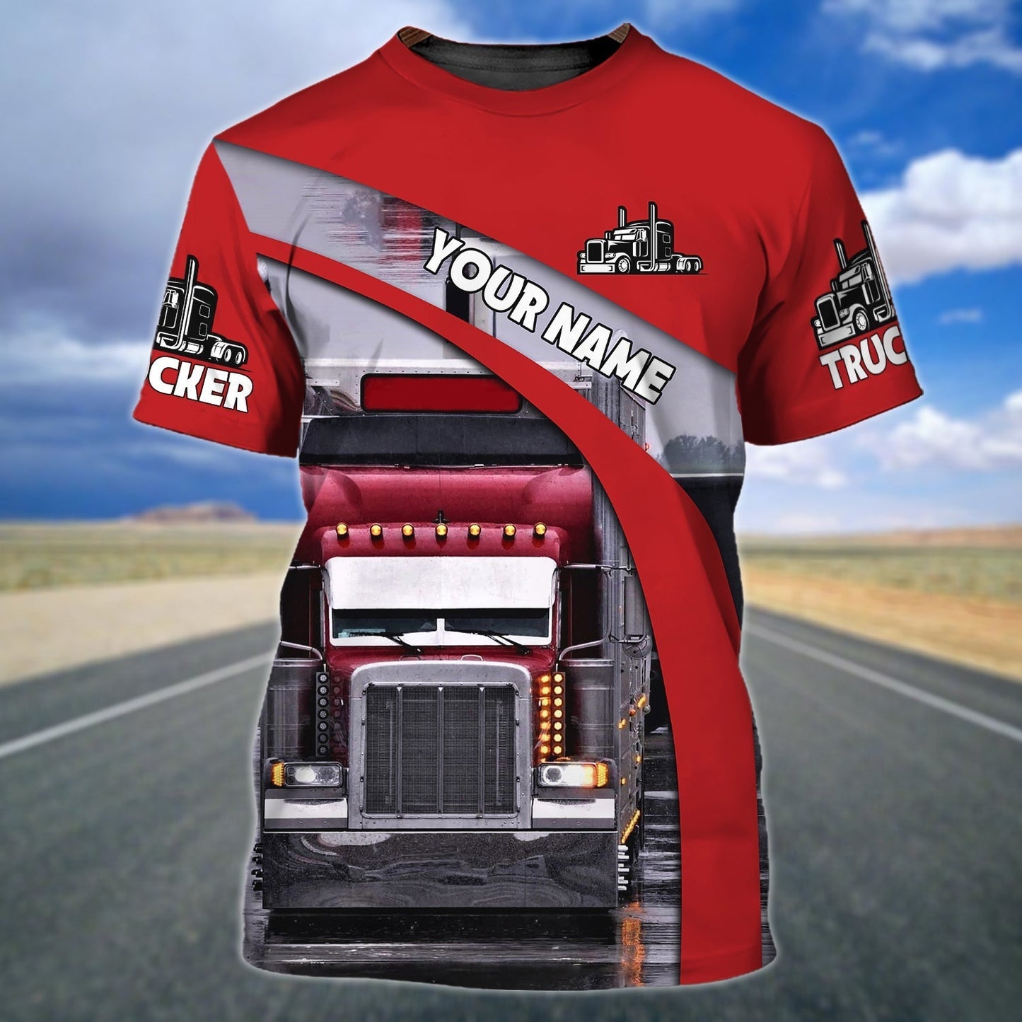 Customized Red Truck T Shirt Gift For Trucker Friend Trucker Day Present TO1694