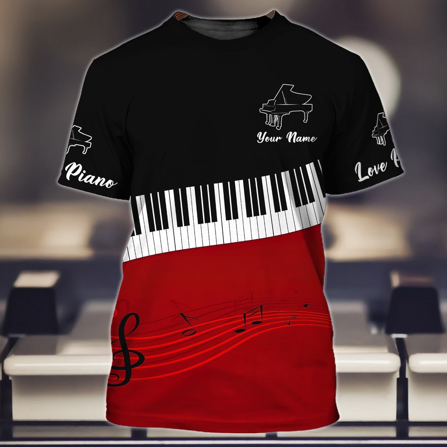 Customized Cool Piano Tshirt For Men And Women, 3D Shirt For My Pianist Husband, Piano Shirt For Him Her TO0728