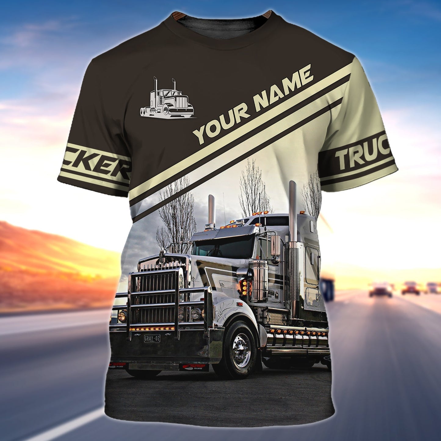 Personalized Cute Truck Driver T Shirt 3D Shirt For Trucker Man Oversize Trucker Shirts TO1706