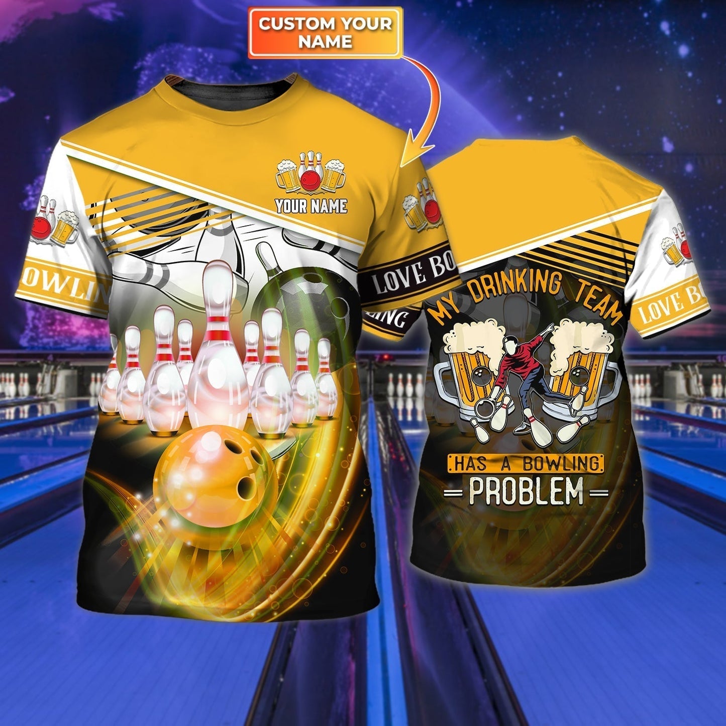Personalized 3D All Over Print Bowling T Shirt, Bowling And Beer, Gift For Bowling Lovers, Bowling Shirts TO0763