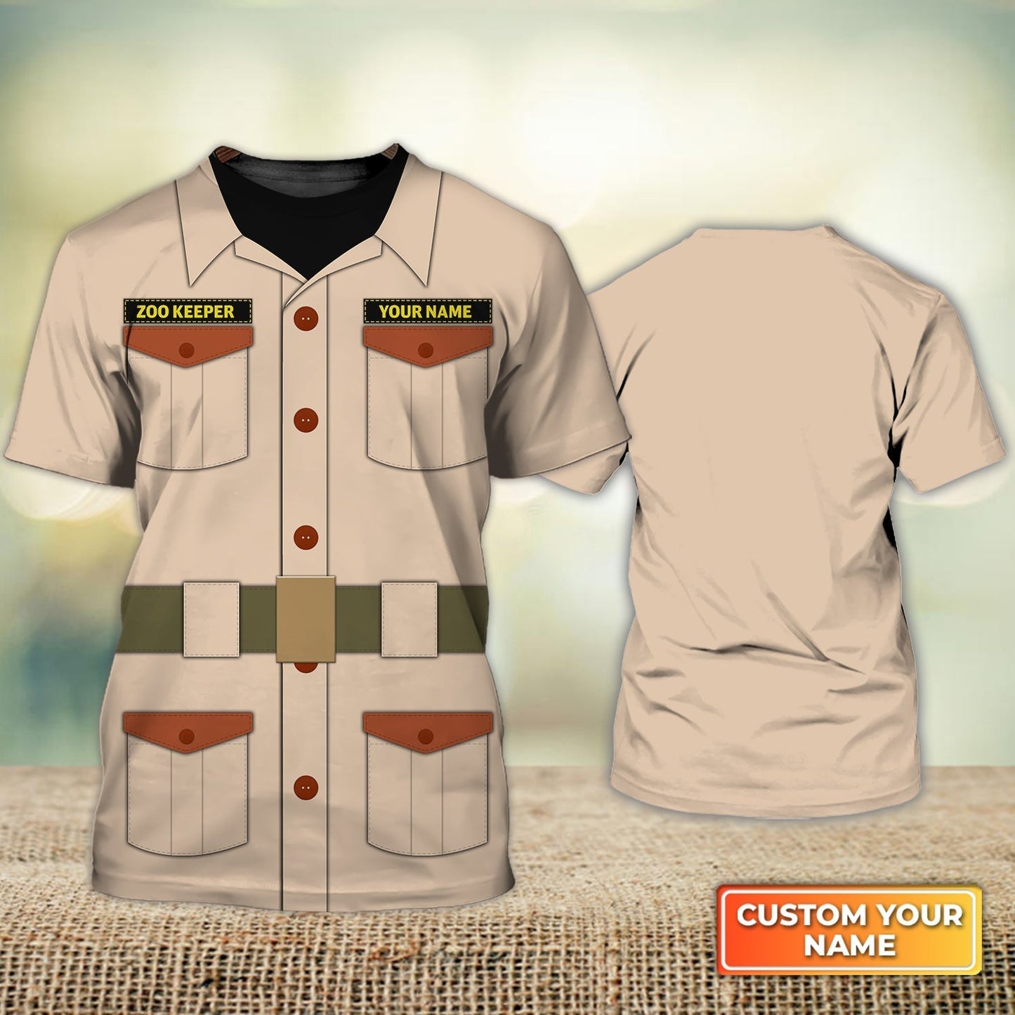 Custom Name 3D T Shirt For Zoo Keeper Uniform Man Zoo Keeper Gifts TO1849