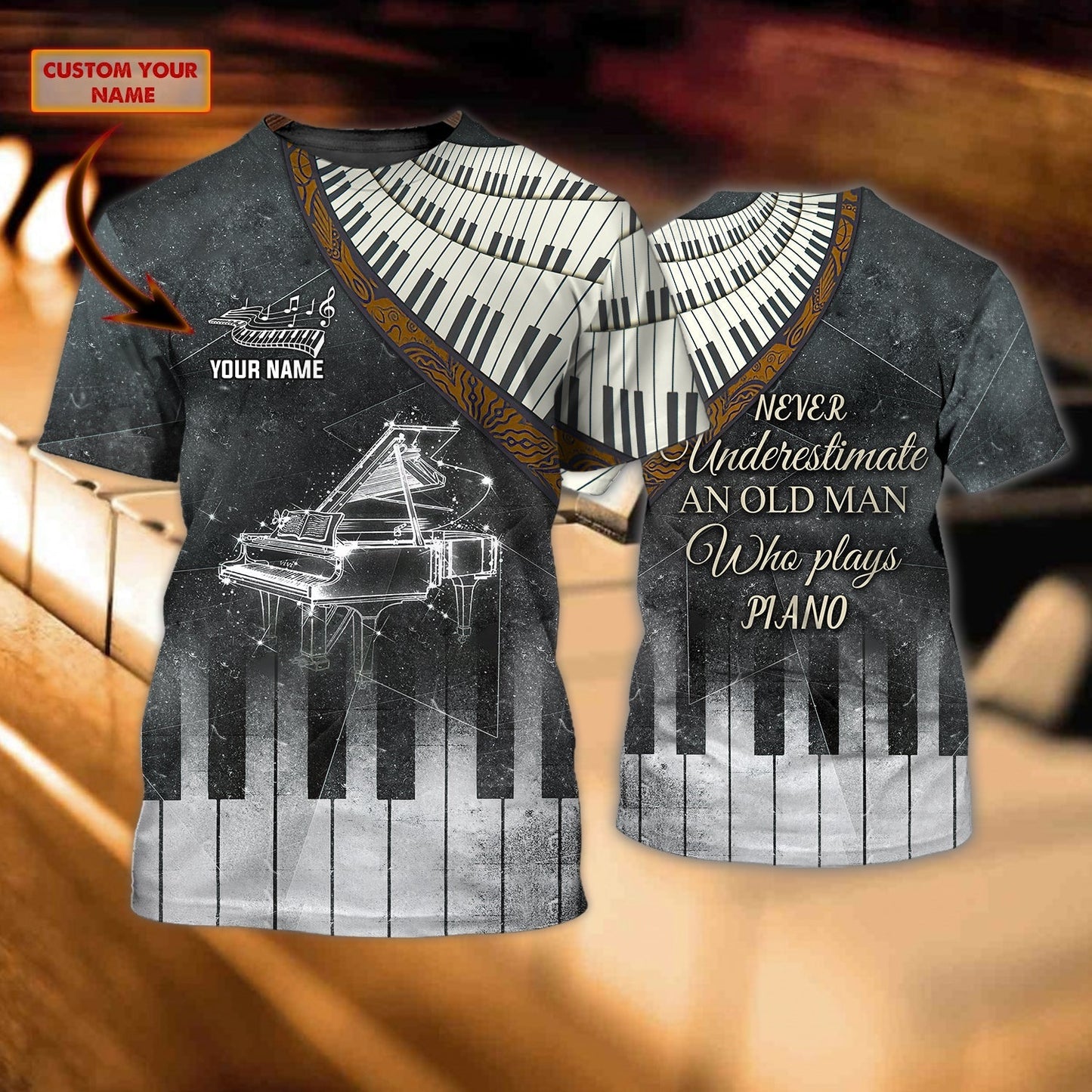 Personalized 3D All Over Printed Piano Tshirt, Men'S Piano Shirt, Gift For Piano Lovers TO0736