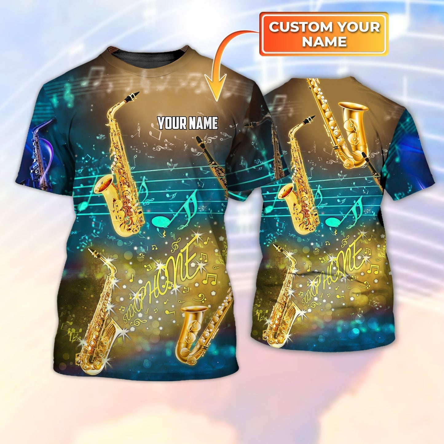 Personalized Saxophone Colorful 3D T Shirt Men Women Gift For Saxophone Men Women Saxophone Club Uniform TO1787