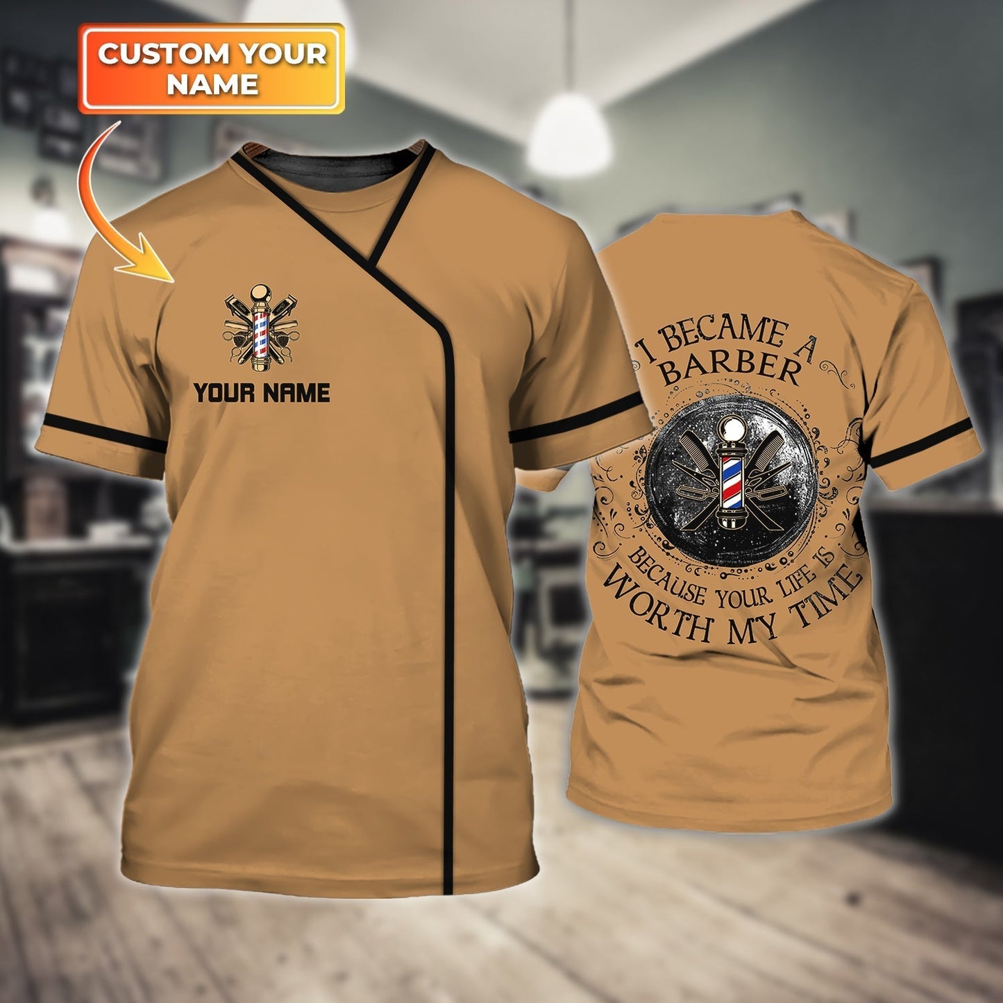 Customized Barber T Shirt Men Women Gift For Barber New Salon Uniform TO1277