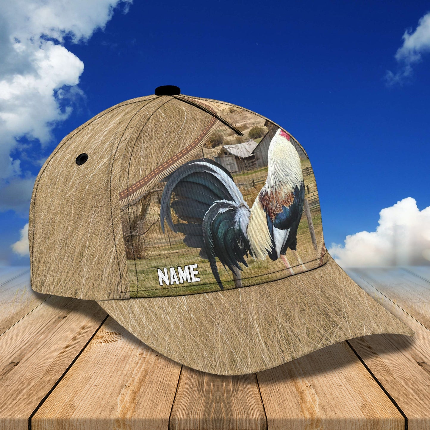 3D Classic Cap Rooster Personalized Name Cap 008 Lasfour CA1878
