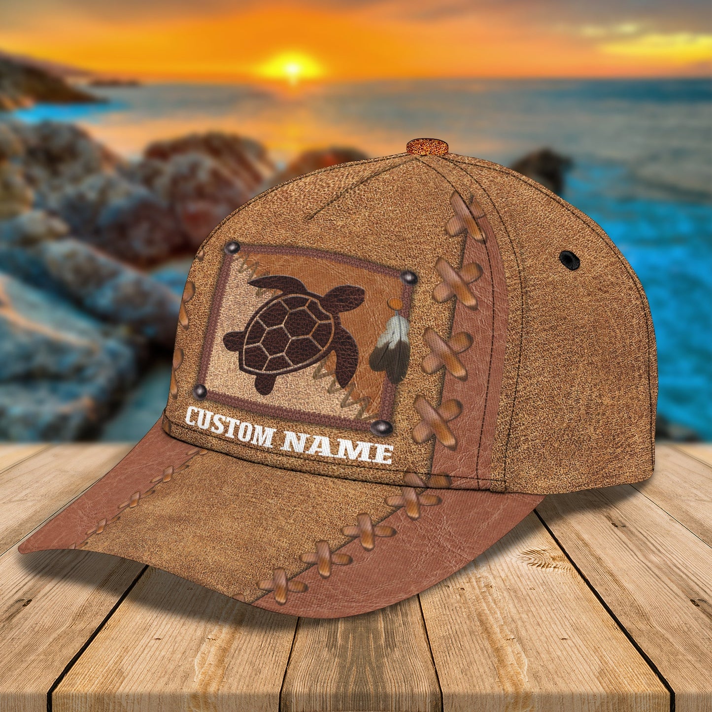 3D Classic Cap Turtle Personalized Name Cap 009 Lasfour CA0933
