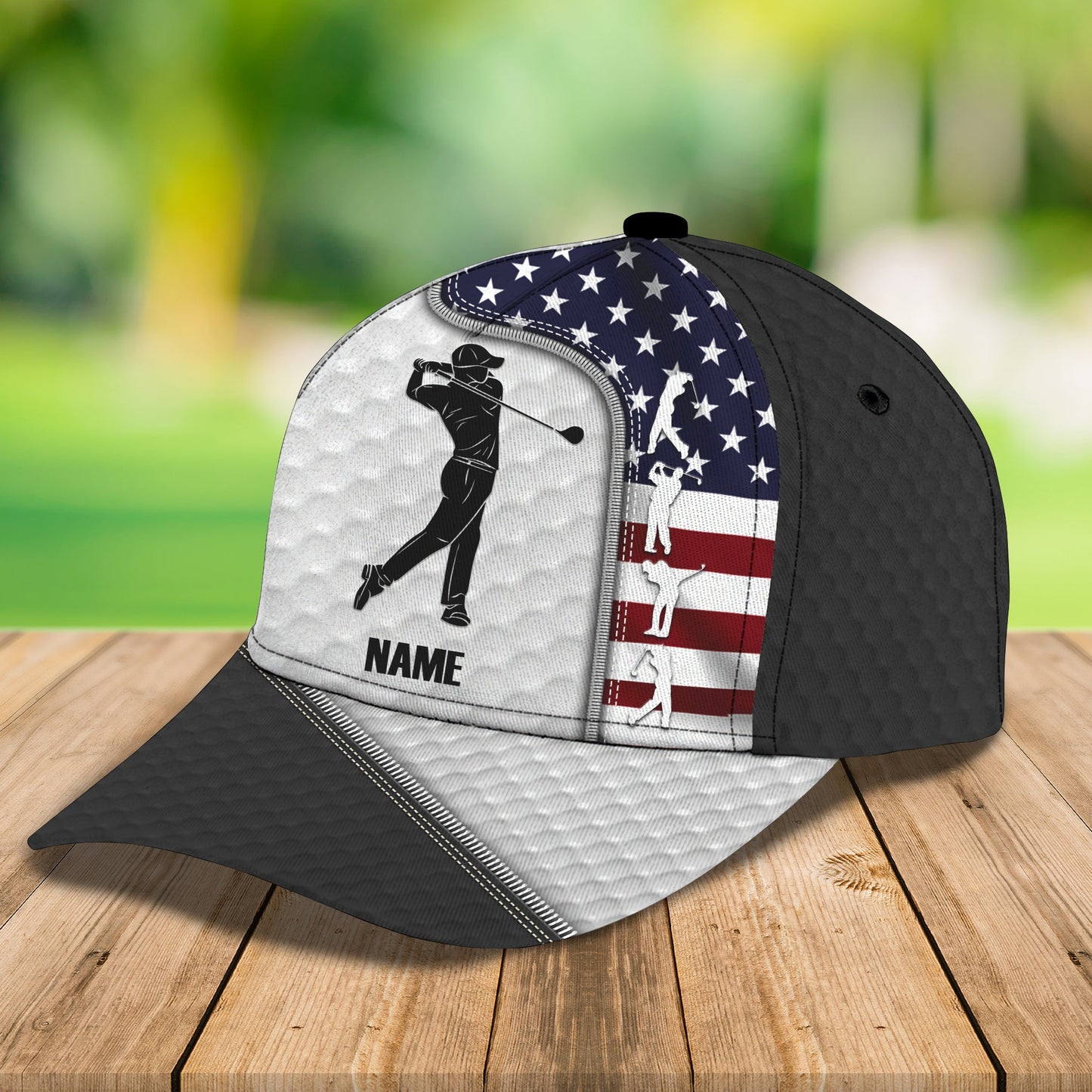 3D Classic Cap America Golfer Customize Cap Lasfour CA1493