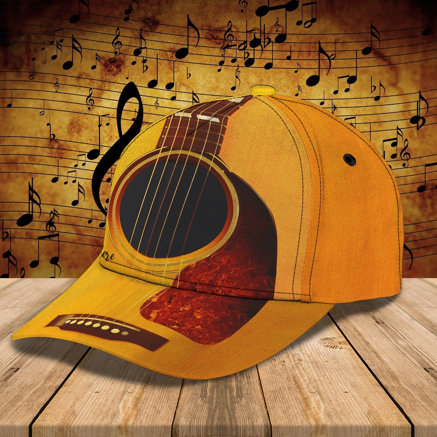 3D Classic Cap Love Guitar Personalized Name Cap Lasfour CA0673