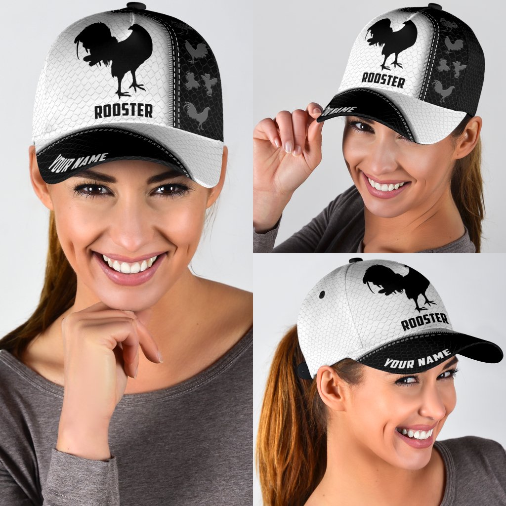 Premium Personalized Rooster Printed Baseball Cap Hat, Chicken Cap Hat CO0482
