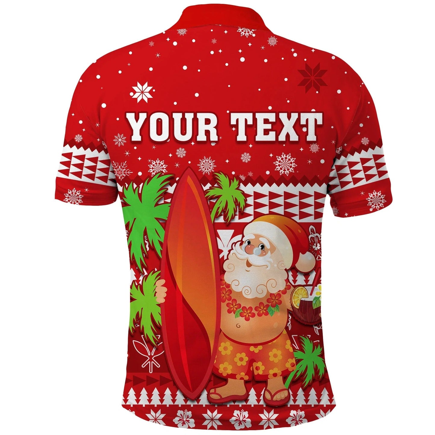 Custom Mele Kalikimaka Polo Shirt Santa Claus Hawaii Christmas Unique Men Women Polo Shirt SO1067