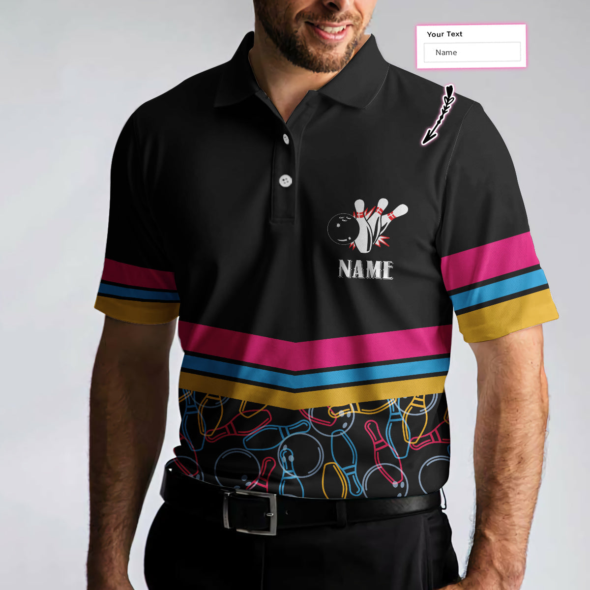Personalized Bowling Team Custom Polo Shirt, Customized Bowling Shirt For Bowlers, Colorful Bowling Shirt Lasfour SO0765