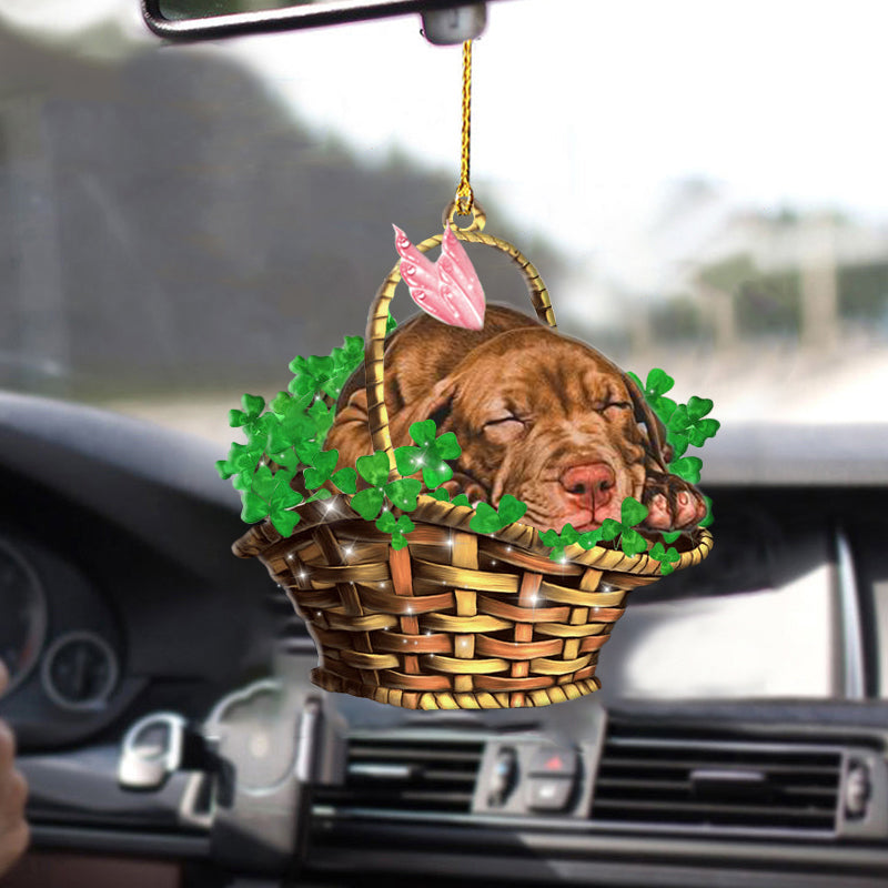 Pitbull Sleeping Lucky Fairy Two Sided Hanging Ornament OO0277