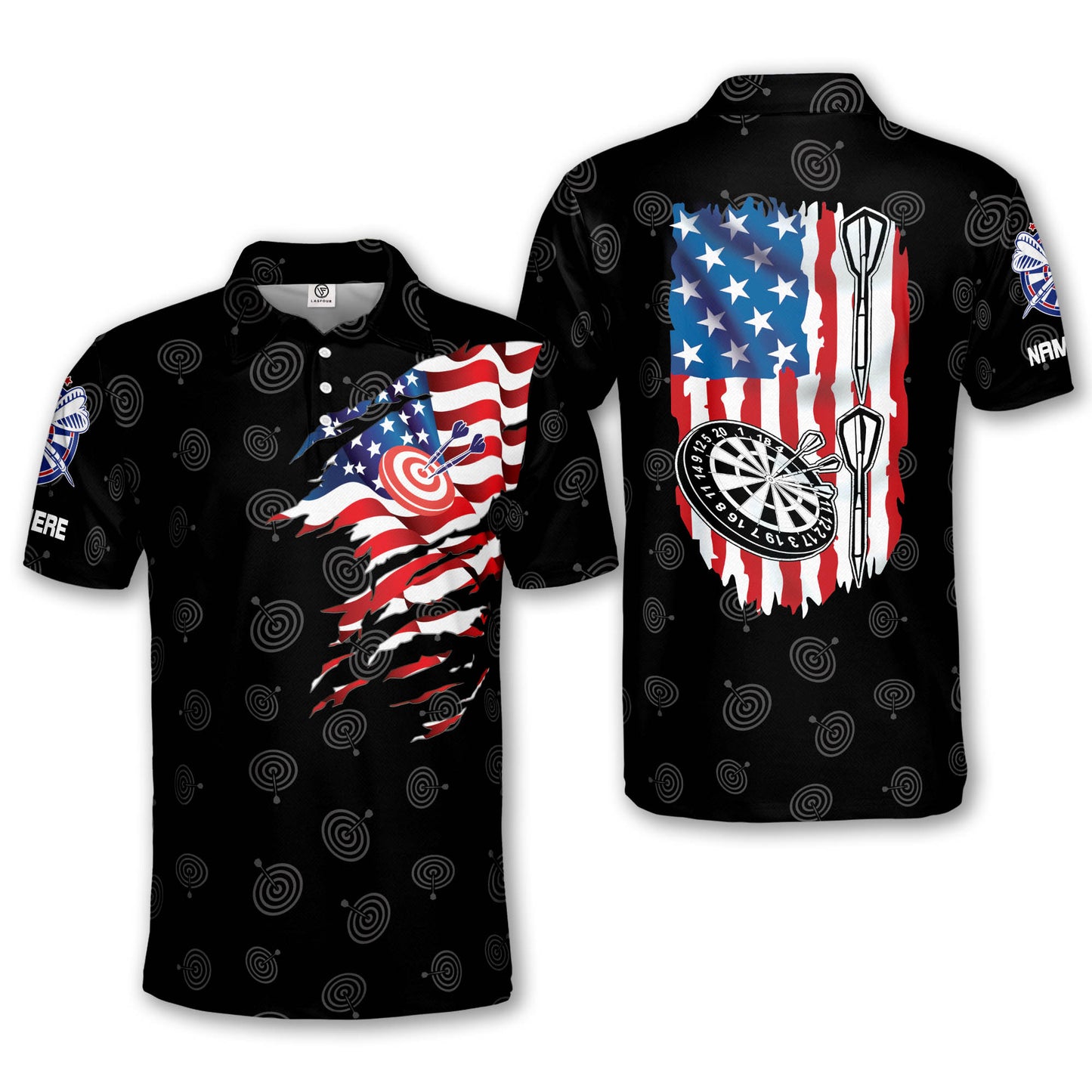 American Flag Dart Polo DM0014
