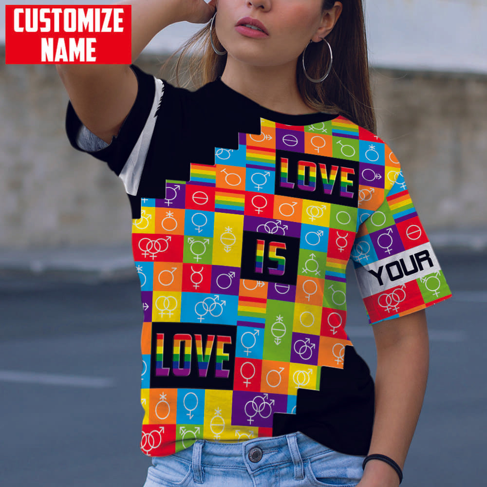Lasfour Personalized LGBT Gender Symbols Love is love 3D Printed Unisex Shirts LO0953