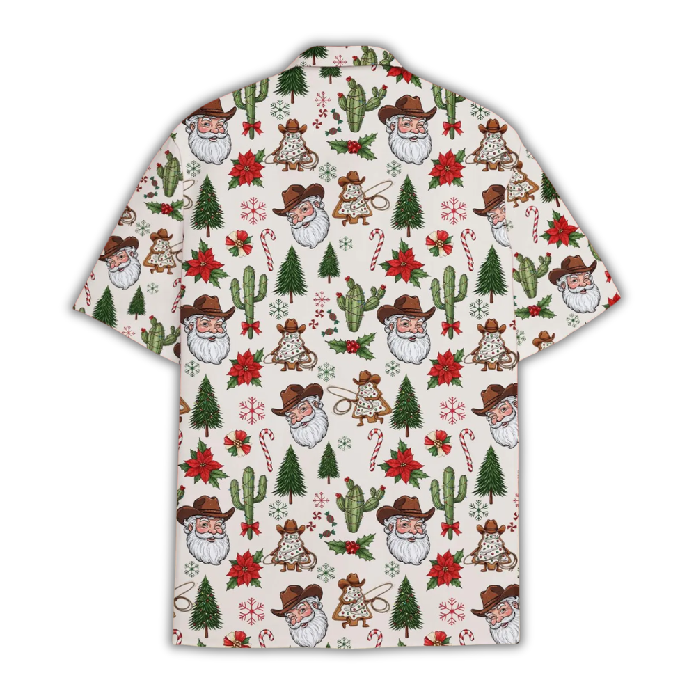 Cowboy Santa Christmas Hawaiian Shirt For Men, Western Christmas Hawaiian Shirt HE0878
