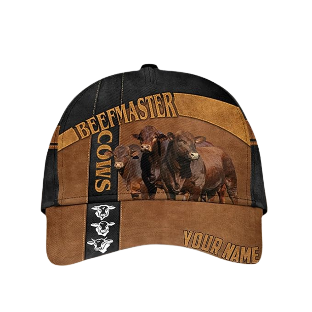 Custom Beefmaster Cows 3D Printed Baseball Cap, Personalized Cow Lover Cap Hat CP0560