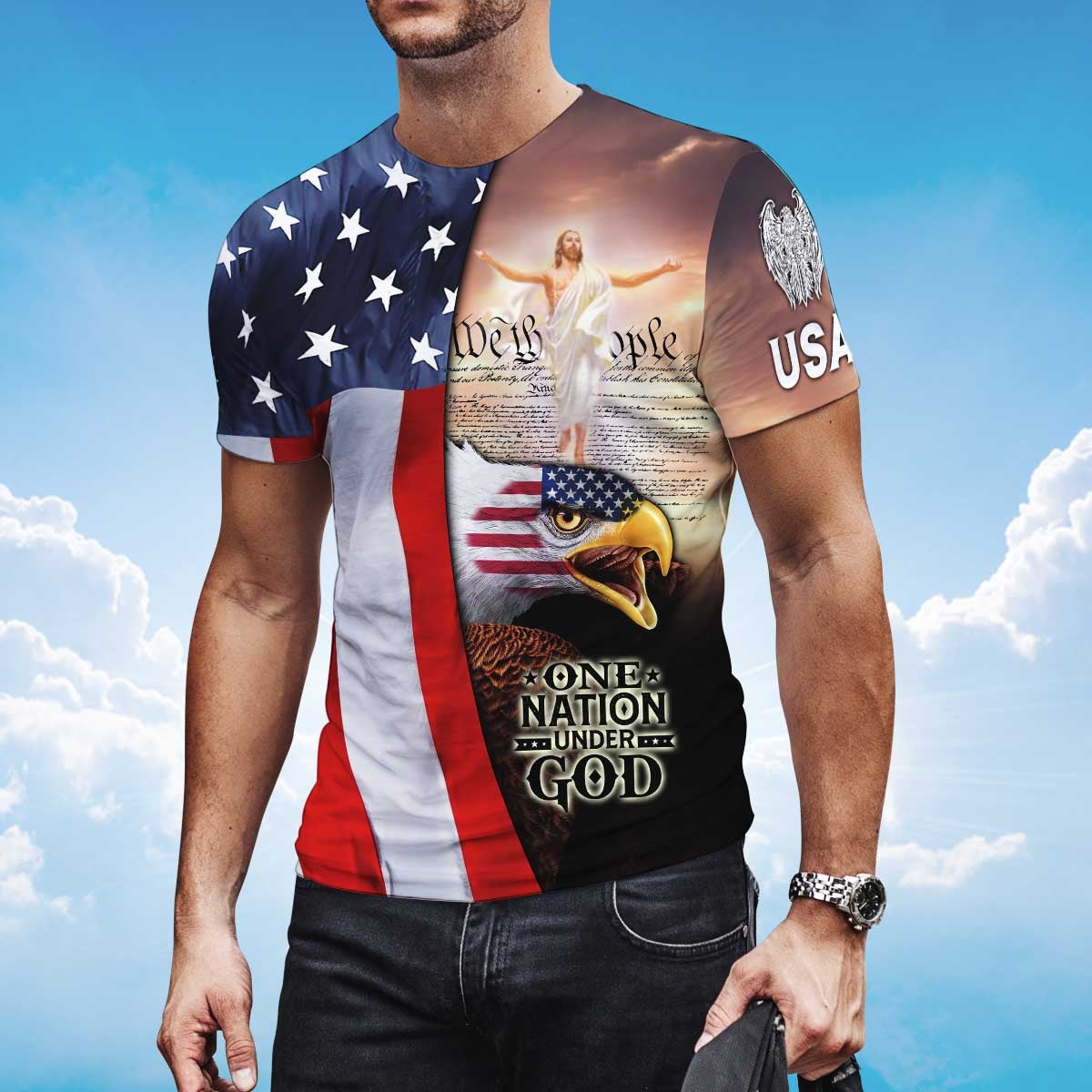 We The People America Under God T Shirt Patriotic Shirts TO1397